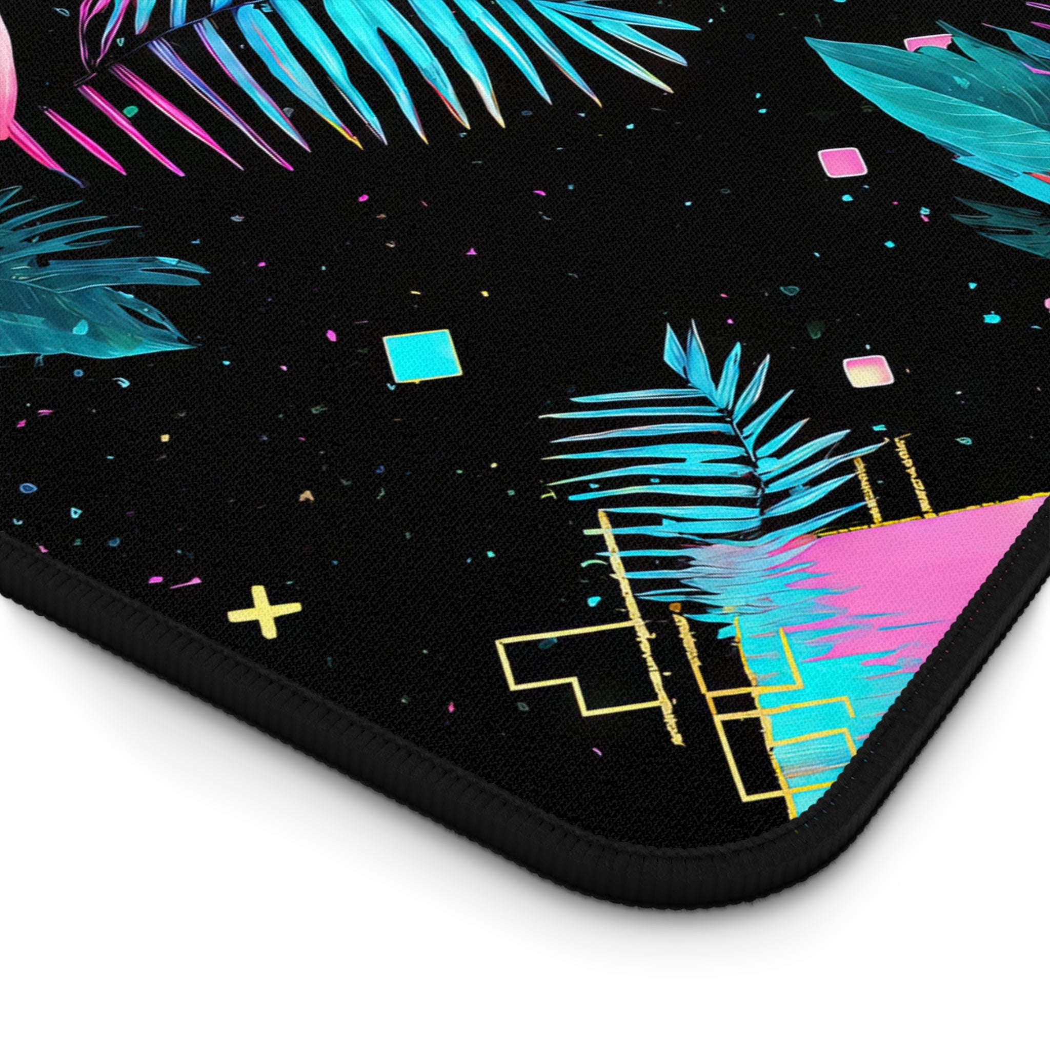 Flamingo on the Clock | Desk Mat