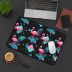 Flamingo on the Clock | Desk Mat