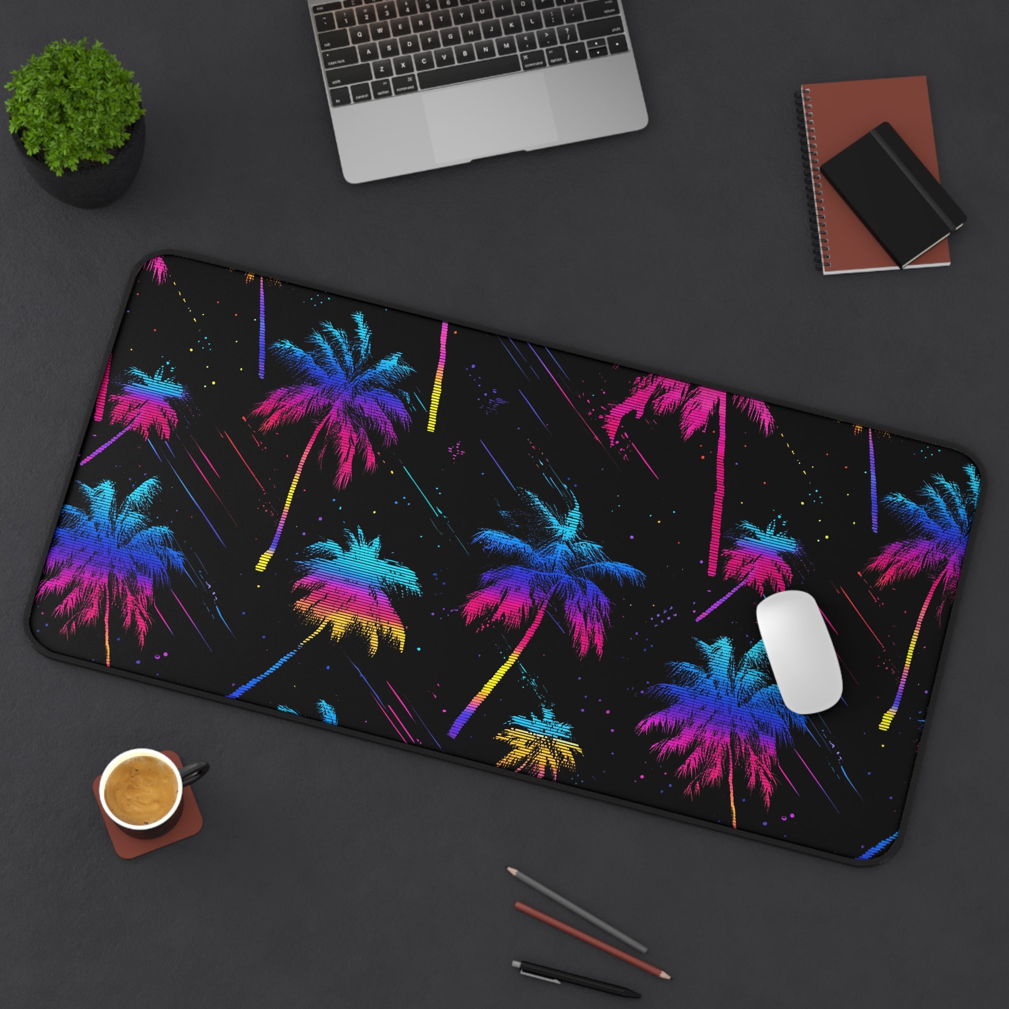 Neon Palmwave | Desk Mat