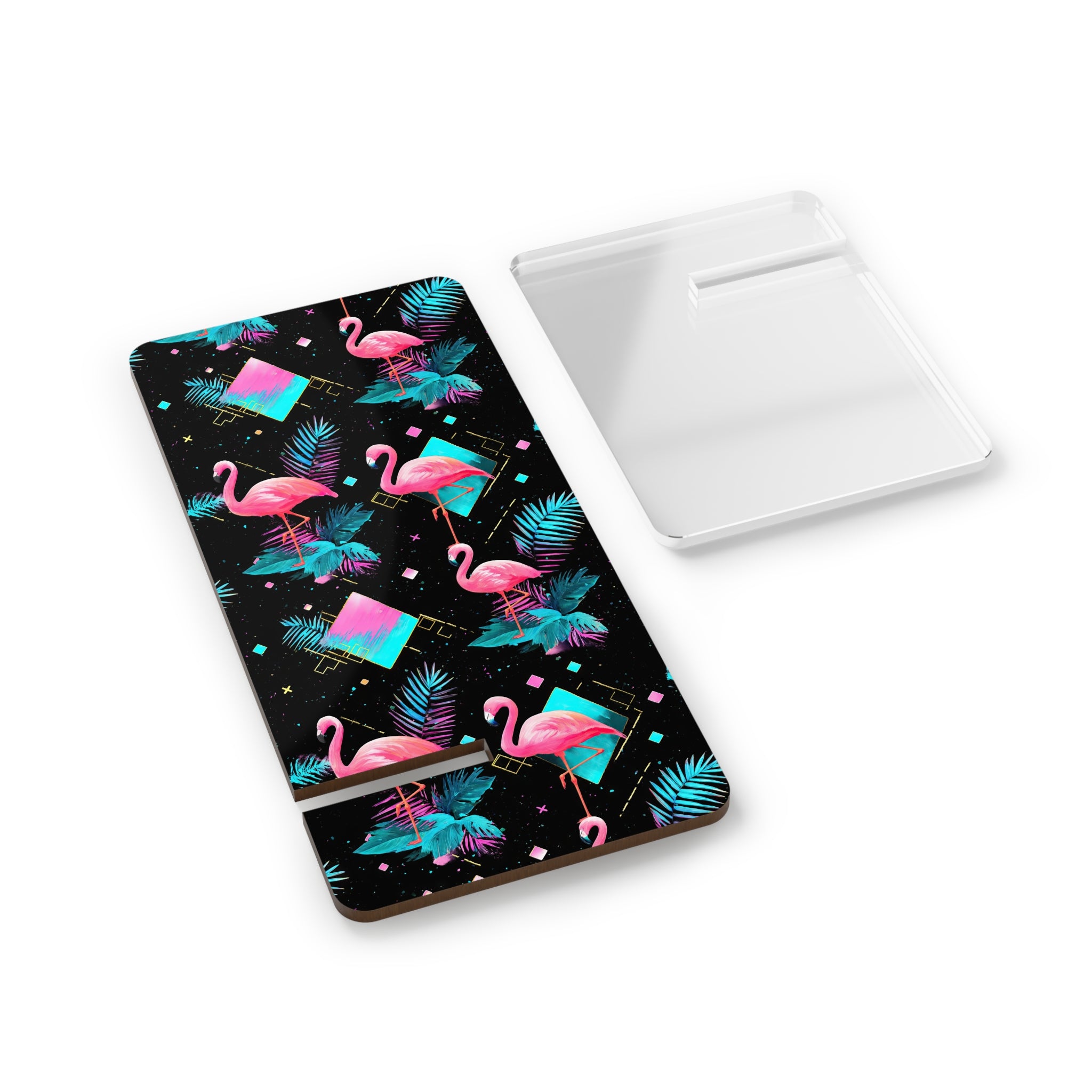 Flamingos on the Clock | Foldable Phone Stand