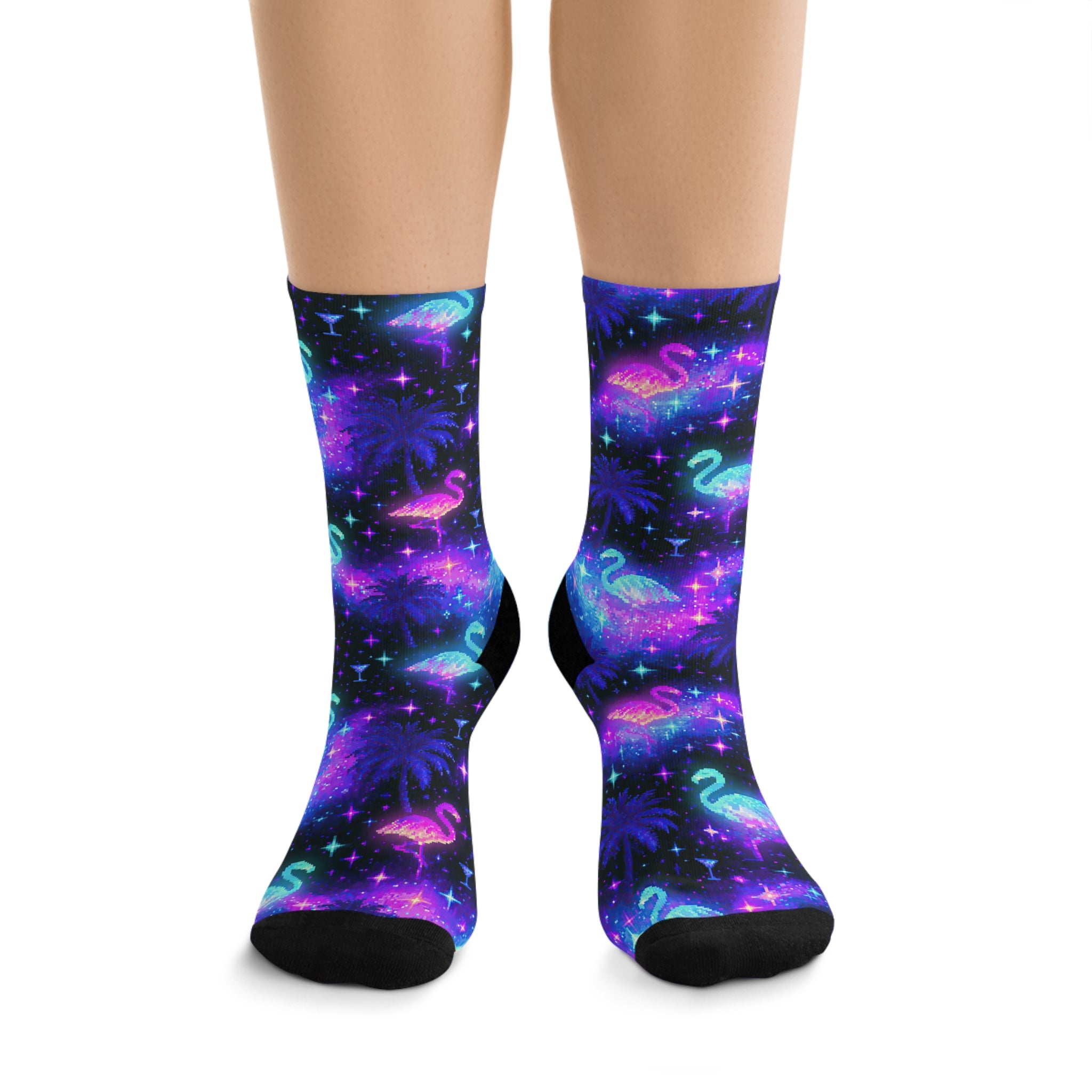 Celestial Flamingos | Crew Socks