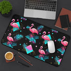 Flamingo on the Clock | Desk Mat