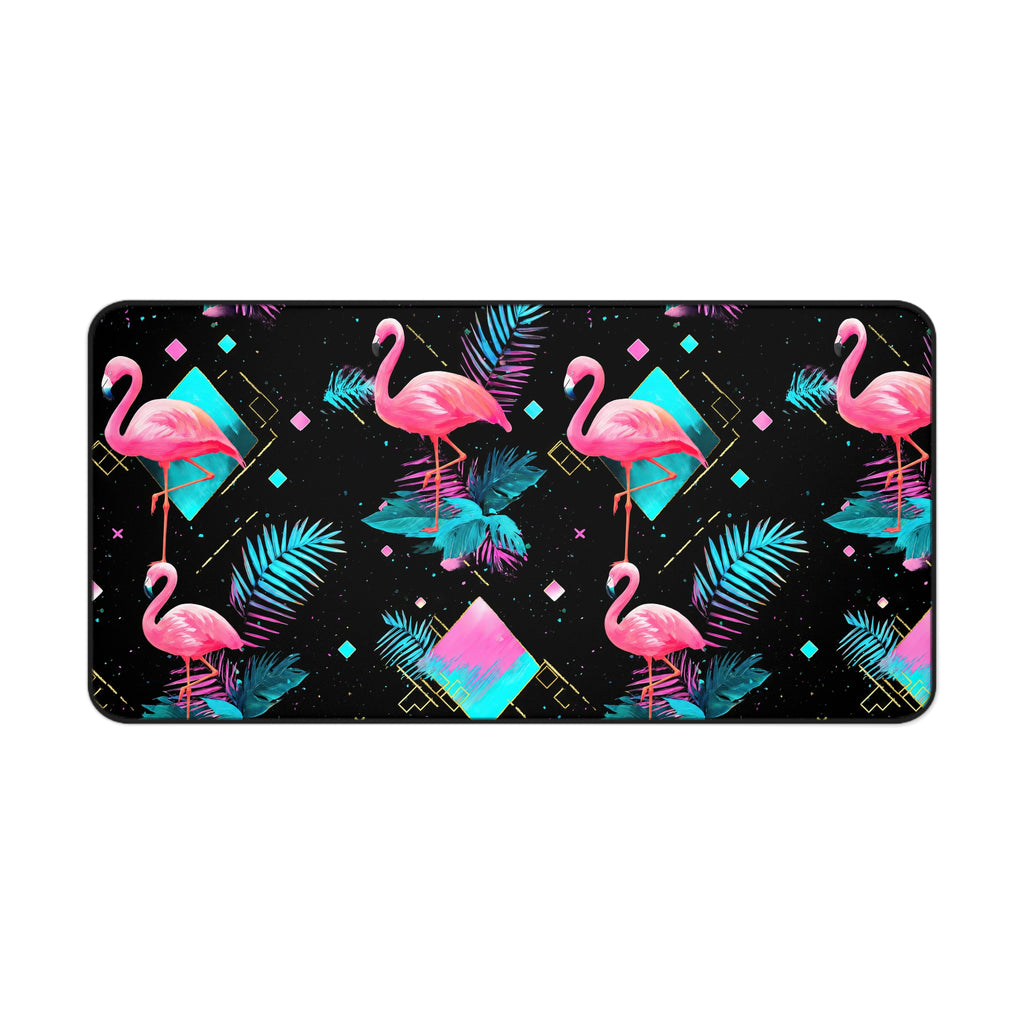 Flamingo on the Clock | Desk Mat