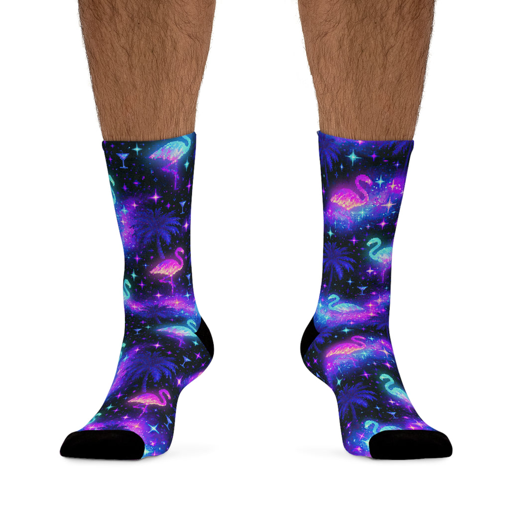 Celestial Flamingos | Crew Socks