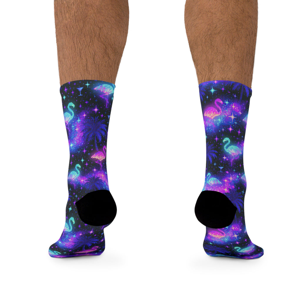 Celestial Flamingos | Crew Socks